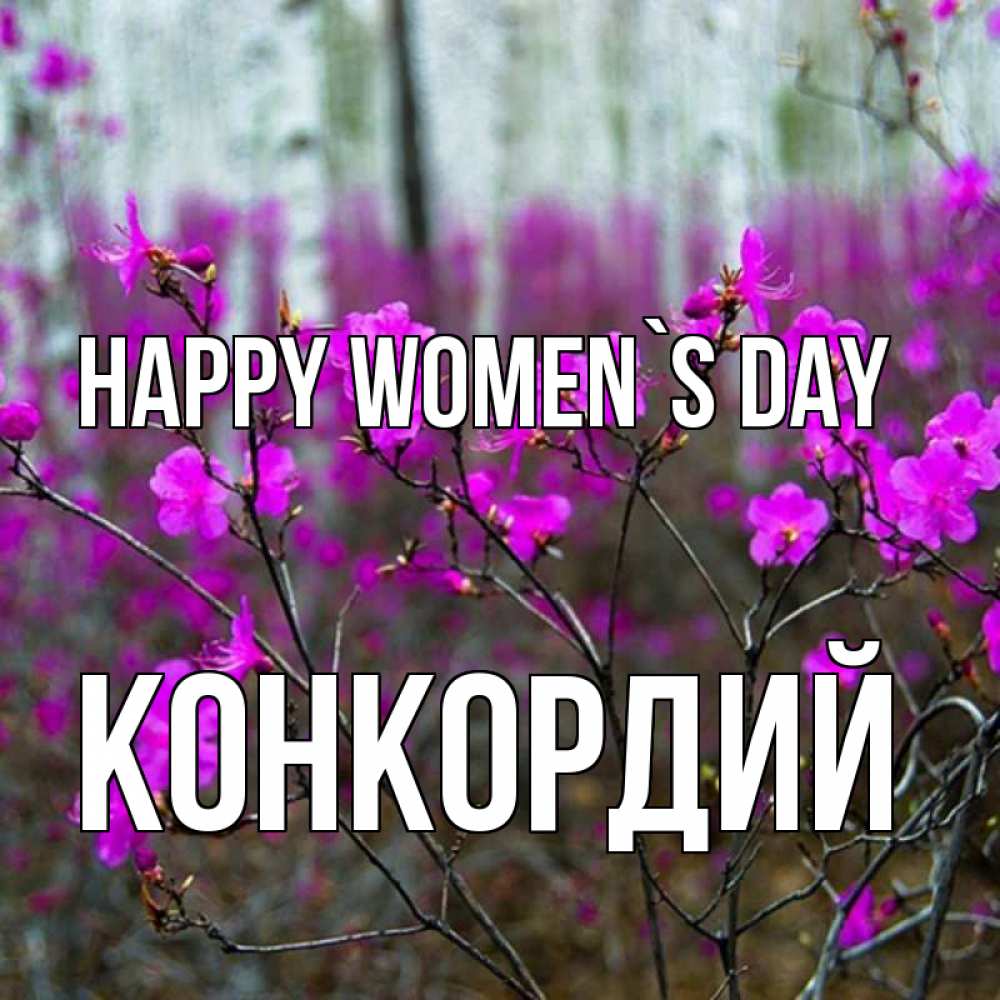 Greetings card с именем, Конкордий happy women`s day дикие цветы Greetings with text for free download 
